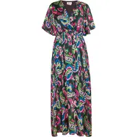 IZIA Jurk blauw / kiwi / pink / zwart
