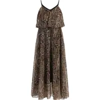 Faina Zomerjurk beige / bruin / zwart