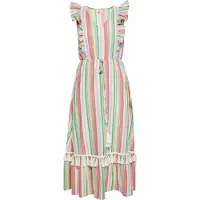 IZIA Zomerjurk cognac / geel / lavendel / lichtroze