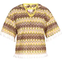 IZIA Shirt bruin / lichtgeel / lichtroze / wit