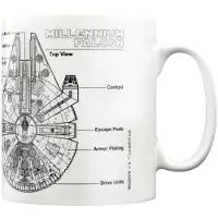 Star Wars Millennium Valk Schets Mok (Wit/zwart)