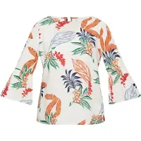 Usha Blouse blauw / groen / oranje / wit