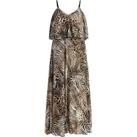 Faina Zomerjurk camel / zwart / wit