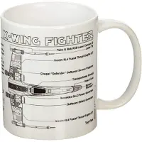 Star Wars X-Wing Gevechtersschets Mok (Wit/zwart)