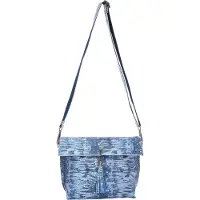Faina Schoudertas marine / hemelsblauw / wit