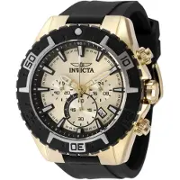 Invicta Aviator 49090 Heren Horloge - Quartz Uurwerk - Roestvrij Staal met gouden Wijzerplaat - 49mm