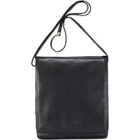 Infinity Leather Vintage zwarte leren messenger schoudertas crossbody reistas - Ranger
