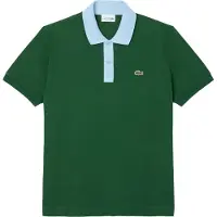 Lacoste Herenpoloshirt met contrasterende kraag (Groen)