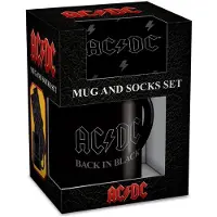 ACDC AC/DC Back In Black-mok en sokenset (Zwart)