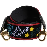 Dolce&Gabbana Zwarte Katoenen Geprinte Tas Met Schouderband