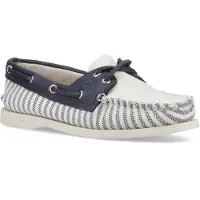 Sperry Authentiek Origineel Textiel Dames Witte/Navy Standaard Bootschoenen
