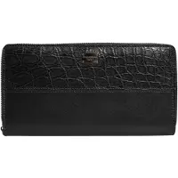 Dolce&Gabbana Zwart Leren Logo Plaque Zip Around Continental Portemonnee