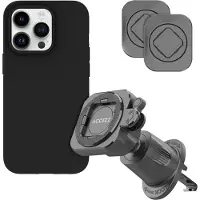Accezz EasyLock telefoonhouder auto - inclusief hoesje voor de Apple iPhone 14 Pro - Ventilatierooster - 360 graden draaibaar - Zwart