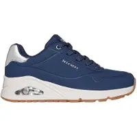 SKECHERS Sneakers laag 'Schnürschuh Damen 177094 NVY Kunststoff (Synthetik) in blau' blauw