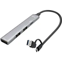 ITEC USB-A/USB-C Metal HUB CAHUBMETALMINI4 USB-hub 3 + 1 poorten USB-A USB 3.2 Gen1 5 GBit/s Zilver