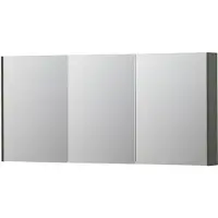 Ink SPK2 Spiegelkast 3 Deuren - 160x74cm - Mat Beton Groen - Spiegels, Spiegelkasten - 8718835093334