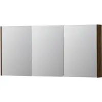 Ink SPK2 Spiegelkast 3 Deuren - 160x74cm - Koper Eiken - Spiegels, Spiegelkasten - 8718835093259