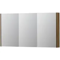 Ink SPK2 Spiegelkast 3 Deuren - 140x74cm - Massief Eiken Ash Grey - Spiegels, Spiegelkasten - 8718835093068