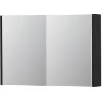 Ink SPK1 Spiegelkast 2 Deuren - 90x60cm - Mat Zwart - Spiegels, Spiegelkasten - 8718835101015
