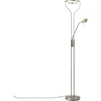 QAZQA Moderne vloerlamp staal met leesarm incl. LED en dimmer - Divo