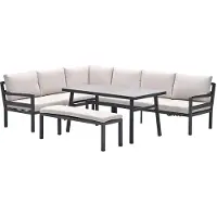Garden Impressions Markus lounge dining set 4-delig links - desert sand