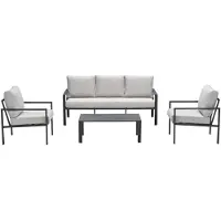Garden Impressions Durban loungeset 4-delig - donker grijs - desert sand