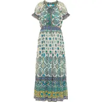 Usha Jurk gemengde kleuren / wit