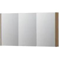 Ink SPK2 Spiegelkast 3 Deuren - 140x74cm - Fineer Ash Grey - Spiegels, Spiegelkasten - 8718835093020