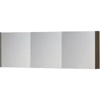 Ink SPK1 Spiegelkast 3 Deuren - 180x60cm - Massief Eiken Charcoal - Spiegels, Spiegelkasten - 8718835102555