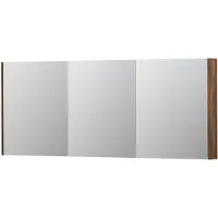 Ink SPK2 Spiegelkast 3 Deuren - 180x74cm - Noten - Spiegels, Spiegelkasten - 8718835093501