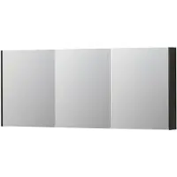 Ink SPK2 Spiegelkast 3 Deuren - 180x74cm - Intens Eiken - Spiegels, Spiegelkasten - 8718835093556