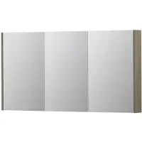 Ink SPK2 Spiegelkast 3 Deuren - 140x74cm - Greige Eiken - Spiegels, Spiegelkasten - 8718835092962