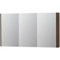 Ink SPK2 Spiegelkast 3 Deuren - 140x74cm - Fineer Chocolate - Spiegels, Spiegelkasten - 8718835093037