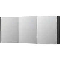 Ink SPK2 Spiegelkast 3 Deuren - 180x74cm - Mat Antraciet - Spiegels, Spiegelkasten - 8718835093389