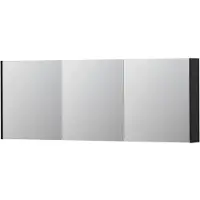 Ink SPK1 Spiegelkast 3 Deuren - 160x60cm - Mat Zwart - Spiegels, Spiegelkasten - 8718835102135
