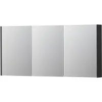 Ink SPK2 Spiegelkast 3 Deuren - 160x74cm - Mat Zwart - Spiegels, Spiegelkasten - 8718835093136