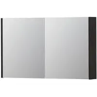 Ink SPK1 Spiegelkast 2 Deuren - 100x60cm - Houtskool Eiken - Spiegels, Spiegelkasten - 8718835101176