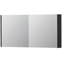 Ink SPK1 Spiegelkast 2 Deuren - 120x60cm - Mat Zwart - Spiegels, Spiegelkasten - 8718835101572
