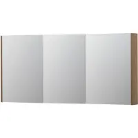 Ink SPK2 Spiegelkast 3 Deuren - 160x74cm - Fineer Ash Grey - Spiegels, Spiegelkasten - 8718835093303