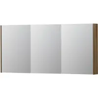 Ink SPK2 Spiegelkast 3 Deuren - 160x74cm - Massief Eiken Ash Grey - Spiegels, Spiegelkasten - 8718835093341