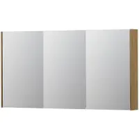 Ink SPK2 Spiegelkast 3 Deuren - 140x74cm - Fineer Natur - Spiegels, Spiegelkasten - 8718835093013