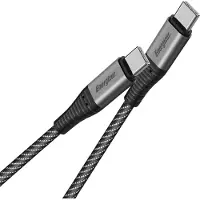 Energizer , USB-C naar USB-C Kabel 100W - Gevlochten & Knoopvrij - 480Mbps - 2m, Zwart