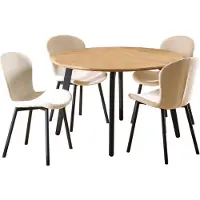 Ebuy24 Cadiz eethoek tafel met 4 stoelen natuur, beige.
