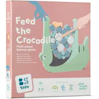 BS Toys Krokodil - Behendigheidsspel - Hout - Speelgoed 4 jaar - 1 tot 4 Spelers - 21-delig - Cadeau kind