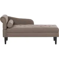 Beliani YVOIRE - Chaise longue - Taupe - Linkszijdig - Stof