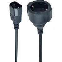 Gembird C14 - CEE 7/3 stroomkabel voor UPS/PDU - 3x 0,75mm / zwart - 0,15 meter