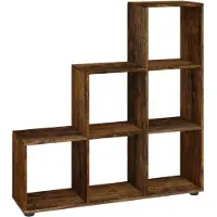 vidaXL Boekenkast trapvormig 107 cm bewerkt hout gerookt eikenkleurig