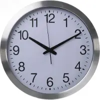 Perel Wandklok, rond, analoog, 40 cm, radiogestuurde tijdsaanduiding (DCF), aluminium, zilver