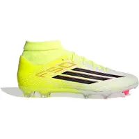 Adidas F50 League Mid Gras / Kunstgras Voetbalschoenen (MG) Neongeel Zwart Rood