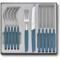 Victorinox Swiss Army Swiss Modern 6.9096.11W2.12, 12-delige bestekset met tomatenmes, blauw